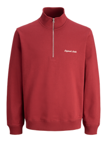 Jack & Jones Erkek Yarım Fermuarlı Dik Yaka Sweatshırt - Norrebro -Tibetan Red - 12282899