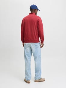 Jack & Jones Erkek Yarım Fermuarlı Dik Yaka Sweatshırt - Norrebro -Tibetan Red - 12282899
