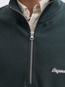 Jack & Jones Erkek Yarım Fermuarlı Dik Yaka Sweatshırt - Norrebro -Forest River - 12282899