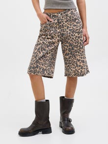 Jack & Jones Kadın Leopar Desenli Baggy Şort - Sarah -Cornstalk - 12283781