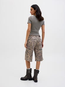 Jack & Jones Kadın Leopar Desenli Baggy Şort - Sarah -Cornstalk - 12283781
