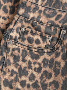 Jack & Jones Kadın Leopar Desenli Baggy Şort - Sarah -Cornstalk - 12283781