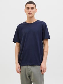 Jack & Jones Erkek Sırt Baskılı Tişört - Cırcle -Navy Blazer - 12284245