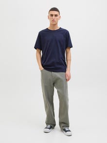 Jack & Jones Erkek Sırt Baskılı Tişört - Cırcle -Navy Blazer - 12284245