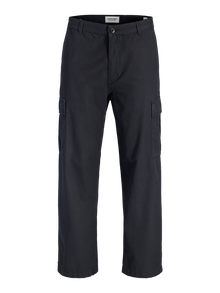 Jack & Jones Geniş Bacak Kalıp Orta bel Kargo Pantolon -Black - 12285542