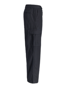 Jack & Jones Geniş Bacak Kalıp Orta bel Kargo Pantolon -Black - 12285542