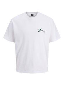 Jack & Jones Erkek Göğüs ve Sırt Baskılı Tişört - Athletıco -Bright White - 12285727