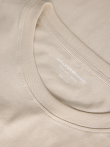 Jack & Jones Erkek Bisiklet Yaka Baskılı Tişört - Calıfa -Moonbeam - 12286108