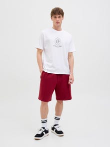 Jack & Jones Erkek Kısa Kollu Baskılı Tişört - Dıa -Bright White - 12286609