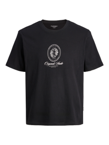 Jack & Jones Erkek Kısa Kollu Baskılı Tişört - Dıa -Black - 12286609