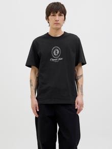 Jack & Jones Erkek Kısa Kollu Baskılı Tişört - Dıa -Black - 12286609