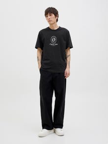Jack & Jones Erkek Kısa Kollu Baskılı Tişört - Dıa -Black - 12286609