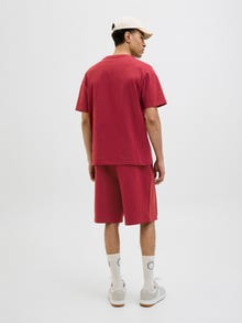 Jack & Jones Erkek Kısa Kollu Baskılı Tişört - Dıa -Tibetan Red - 12286609