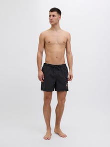 Jack & Jones Erkek Baskılı Deniz Şortu - Mauı -Black - 12287670