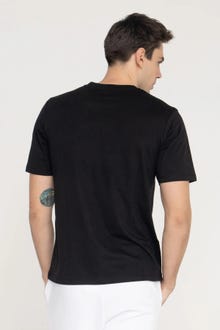 Jack & Jones Erkek Göğüs Logo Baskılı Tişört - Log -Black - 12289736