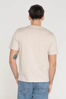 Jack & Jones Erkek Göğüs Logo Baskılı Tişört - Log -Moonbeam - 12289736