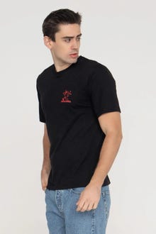 Jack & Jones Erkek Göğüs Logo Baskılı Tişört - Walk -Black - 12289737