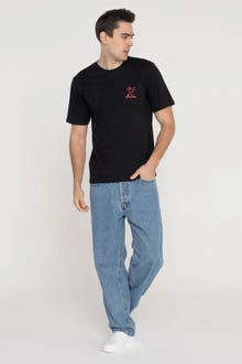 Jack & Jones Erkek Göğüs Logo Baskılı Tişört - Walk -Black - 12289737