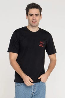 Jack & Jones Erkek Göğüs Logo Baskılı Tişört - Walk -Black - 12289737