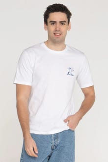 Jack & Jones Erkek Göğüs Logo Baskılı Tişört - Walk -White - 12289737