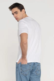 Jack & Jones Erkek Göğüs Logo Baskılı Tişört - Walk -White - 12289737